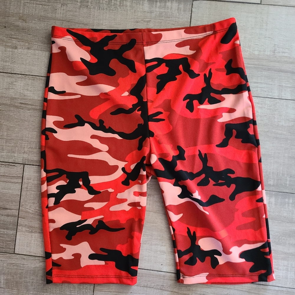 Fashion Nova Red Camp Bike Shorts